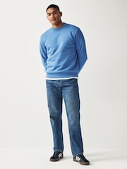 Bright Blue Regular Fit Cotton Rich Jersey Crew Sweatshirt - Image 2 of 7