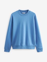 Bright Blue Regular Fit Cotton Rich Jersey Crew Sweatshirt - Image 5 of 7