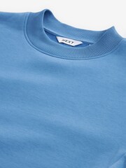 Bright Blue Regular Fit Cotton Rich Jersey Crew Sweatshirt - Image 6 of 7