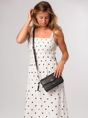 Pure Luxuries London Black 'Freya' Leather Cross-Body & Clutch Bag - Image 1 of 6