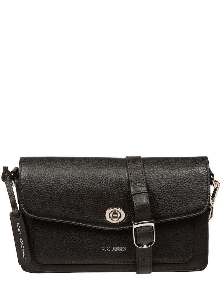 Pure Luxuries London Black 'Freya' Leather Cross-Body & Clutch Bag - Image 2 of 6 Pure Luxuries London Black 'Freya' Leather Cross-Body & Clutch Bag - Image 2 of 6