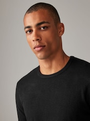 Black/Grey Crew Neck Regular Fit Soft Touch Jumpers 2 Pack - Image 6 of 11