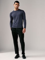 Navy Blue/Charcoal Grey Crew Neck Regular Fit Soft Touch Jumpers 2 Pack - Image 2 of 10
