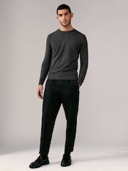 Navy Blue/Charcoal Grey Crew Neck Regular Fit Soft Touch Jumpers 2 Pack - Image 3 of 10