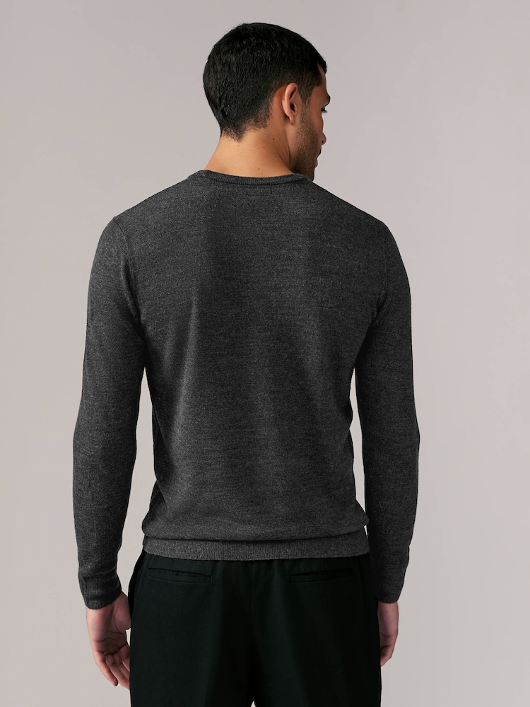 Bleu marine/gris anthracite - Col ras du cou - Lot de coupe classique Soft Touch Pull 2 - Image 4 of 10