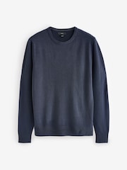 Navy Blue/Charcoal Grey Crew Neck Regular Fit Soft Touch Jumpers 2 Pack - Image 8 of 10