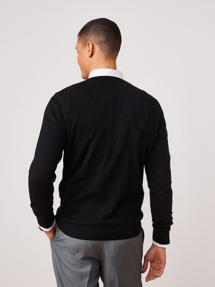 Noir - Col en V - Lot de coupe classique Soft Touch Pull 2 - Image 4 of 6