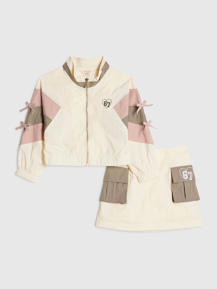 River Island нейлоновая куртка в стиле колор блок Комплект с юбкой - Изображение 1 5