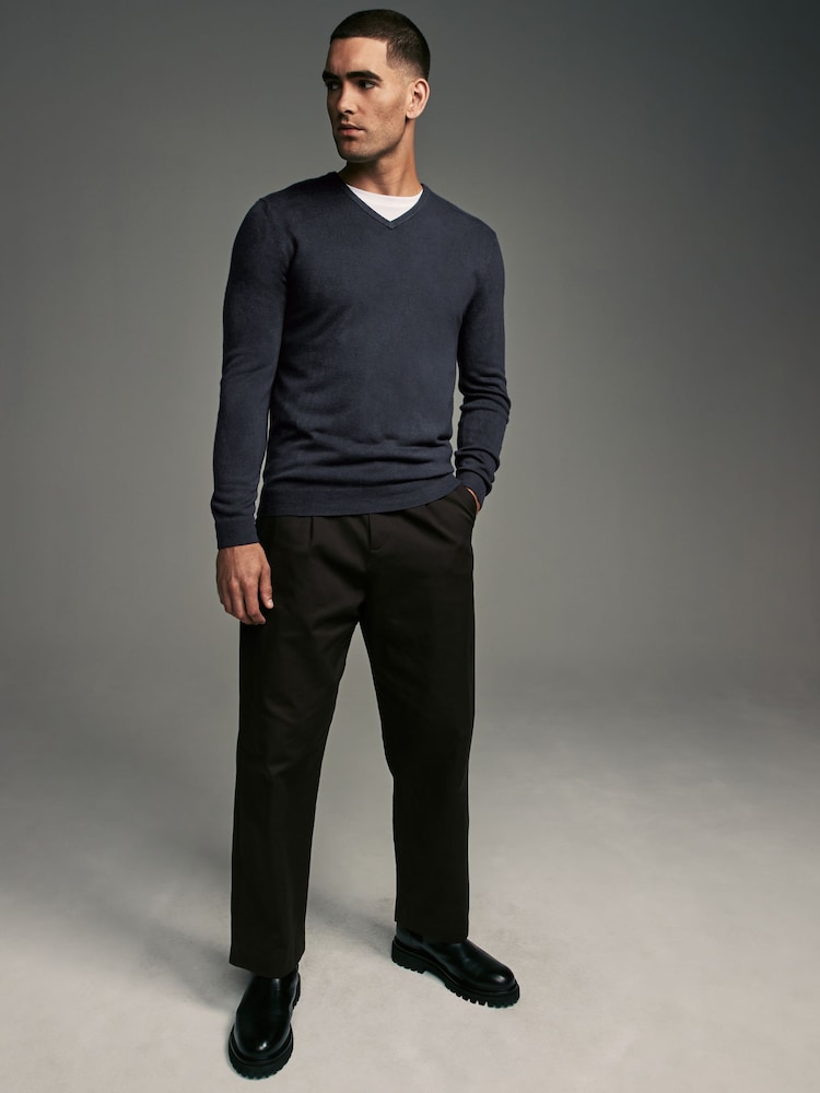 Bleu marine - Col en V - Lot de coupe classique Soft Touch Pull 2 - Image 3 of 9
