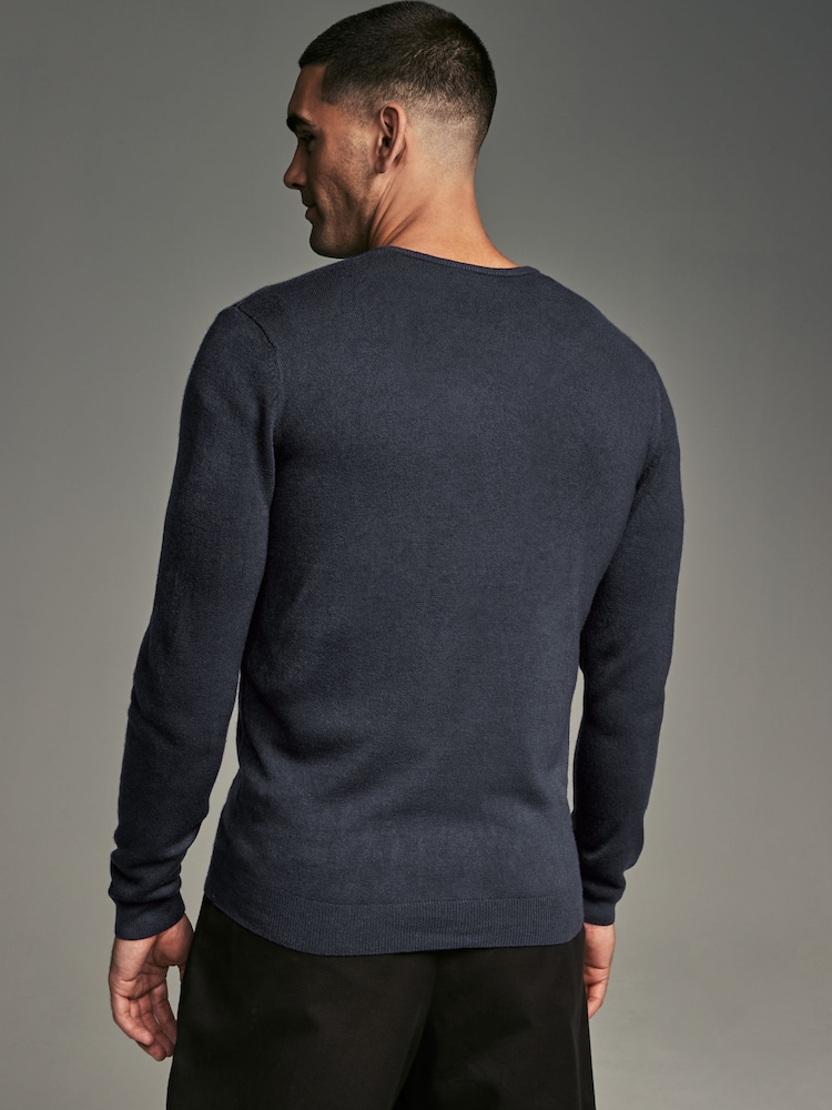 Bleu marine - Col en V - Lot de coupe classique Soft Touch Pull 2 - Image 5 of 9