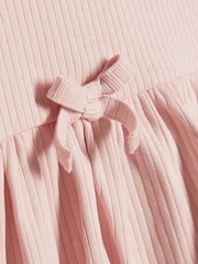 River Island Pink 2in1 Bow Rib Top & Legging Set - Image 4 of 5