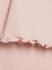 River Island Pink 2in1 Bow Rib Top & Legging Set - Image 5 of 5
