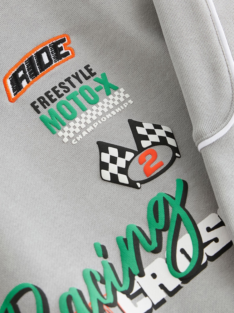 Grey Moto-X Crew Neck Sweat Top (3-16yrs) - Image 3 of 3