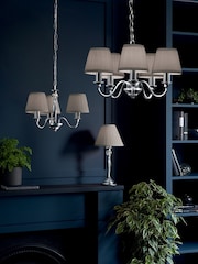 Laura Ashley Chrome Ellis Satin Painted Spindle Table Lamp - Image 3 of 5