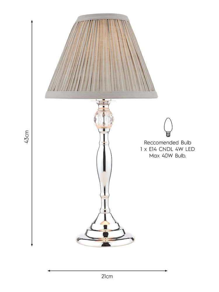 Laura Ashley Chrome Ellis Satin Painted Spindle Table Lamp - Image 5 of 5