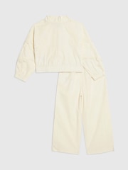 River Island Cream Lace Bomber Jacket & Joggers Set - Image 2 of 5