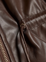 Қоңыр - River Island жасанды былғарыдан жасалған Peplum Bomber күртеше - 4суретінің 3 суреті