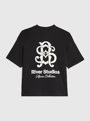 River Island Black RI Logo Oversized T-Shirt - Image 2 of 4