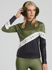 South Beach Green Long Sleeve Base Layer Ski Top - Image 1 of 3