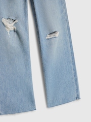 River Island Blue Ripped Straight Leg Jeans - Image 4 of 4