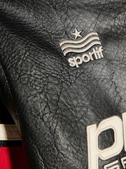 River Island Black PU Badge Varsity Bomber Jacket - Image 4 of 4