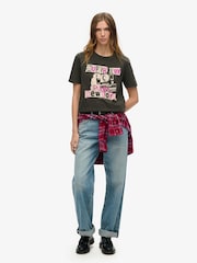 Superdry Jet Black Lo-Fi Punk Poster Relaxed 100% Cotton T-Shirt - Image 3 of 6