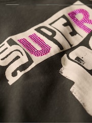 Superdry Jet Black Lo-Fi Punk Poster Relaxed 100% Cotton T-Shirt - Image 6 of 6