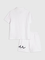 River Island 標誌 Polo 衫與短褲套裝 - 圖片 2，共 5
