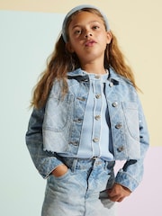 River Island Hotfix Check Denim Jacket - Bild 2 von 2