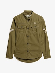 Oliva quemado - Camisa de estilo militar de algodón 100 % de Superdry - Imagen 4 de 5