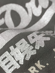 Superdry Washed Black Embellished Vl Graphic Hoodie - Image 2 of 3
