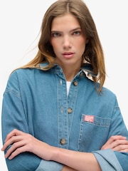 Superdry Blue 100% Cotton Denim Overshirt - Image 4 of 7