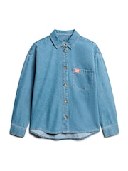 Superdry Blue 100% Cotton Denim Overshirt - Image 6 of 7