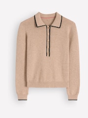 Boden Natural Liz Henley Jumper - Image 5 of 6