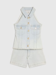 River Island Blue Waistcoat & Shorts Set - Image 2 of 5