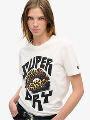Superdry Off White Lo-Fi Punk Poster Relaxed 100% Cotton T-Shirt - Image 4 of 7