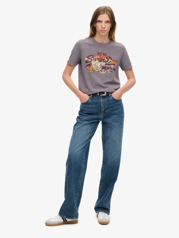 Superdry Rock Dark Grey 100% Cotton Tokyo VL Graphic Relaxed T-Shirt - Image 2 of 5