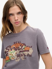 Superdry Rock Dark Grey 100% Cotton Tokyo VL Graphic Relaxed T-Shirt - Image 3 of 5