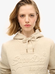 Superdry Pelican Beige Marl Embossed Vl Graphic Hoodie - Image 6 of 8