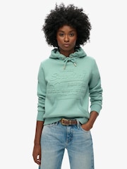 Superdry Sage Green Marl Embossed Vl Graphic Hoodie - Image 1 of 6