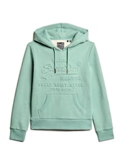 Superdry Sage Green Marl Embossed Vl Graphic Hoodie - Image 4 of 6