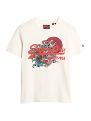 Superdry Winter White 100% Cotton Tokyo VL Graphic Relaxed T-Shirt - Image 4 of 6