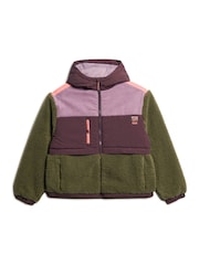 Gebrannte Olive - Superdry Fleecejacke mit Kapuze - Bild 5 von 7