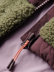 Gebrannte Olive - Superdry Fleecejacke mit Kapuze - Bild 7 von 7
