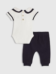 River Island Blue Sailor Tie Bear Bodysuit & Legging Set - Image 3 of 5