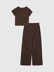 Qəhvəyi - River Island Bantlı Top və Geniş Ayaqlı İdman Dəsti - 5şəkildən 2 şəkil
