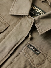 Superdry Moss Khaki Embroidered Military 100% Cotton Jacket - Image 13 of 14