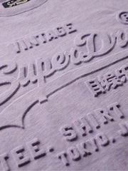 Superdry Pale Lilac Purple Marl Embossed VL Relaxed T-Shirt - Image 7 of 7
