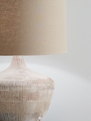 Pacific White Manaia White Wash Textured Wood Table Lamp - Image 2 of 3