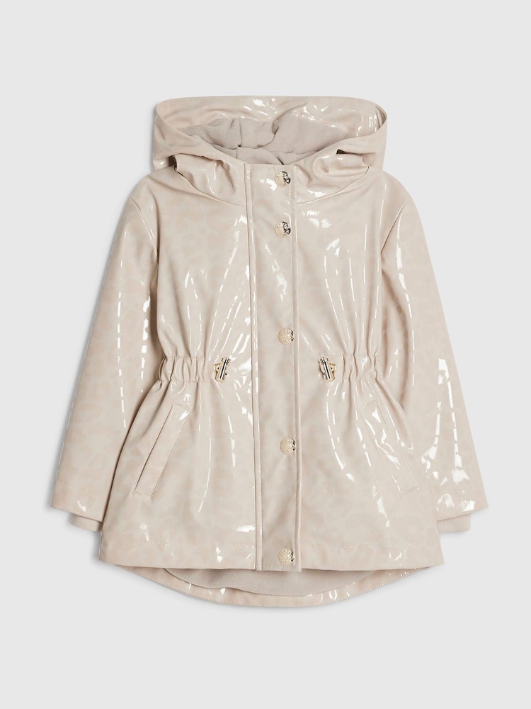 River Island Cream Hooded Rain Jacket - Image 1 of 4